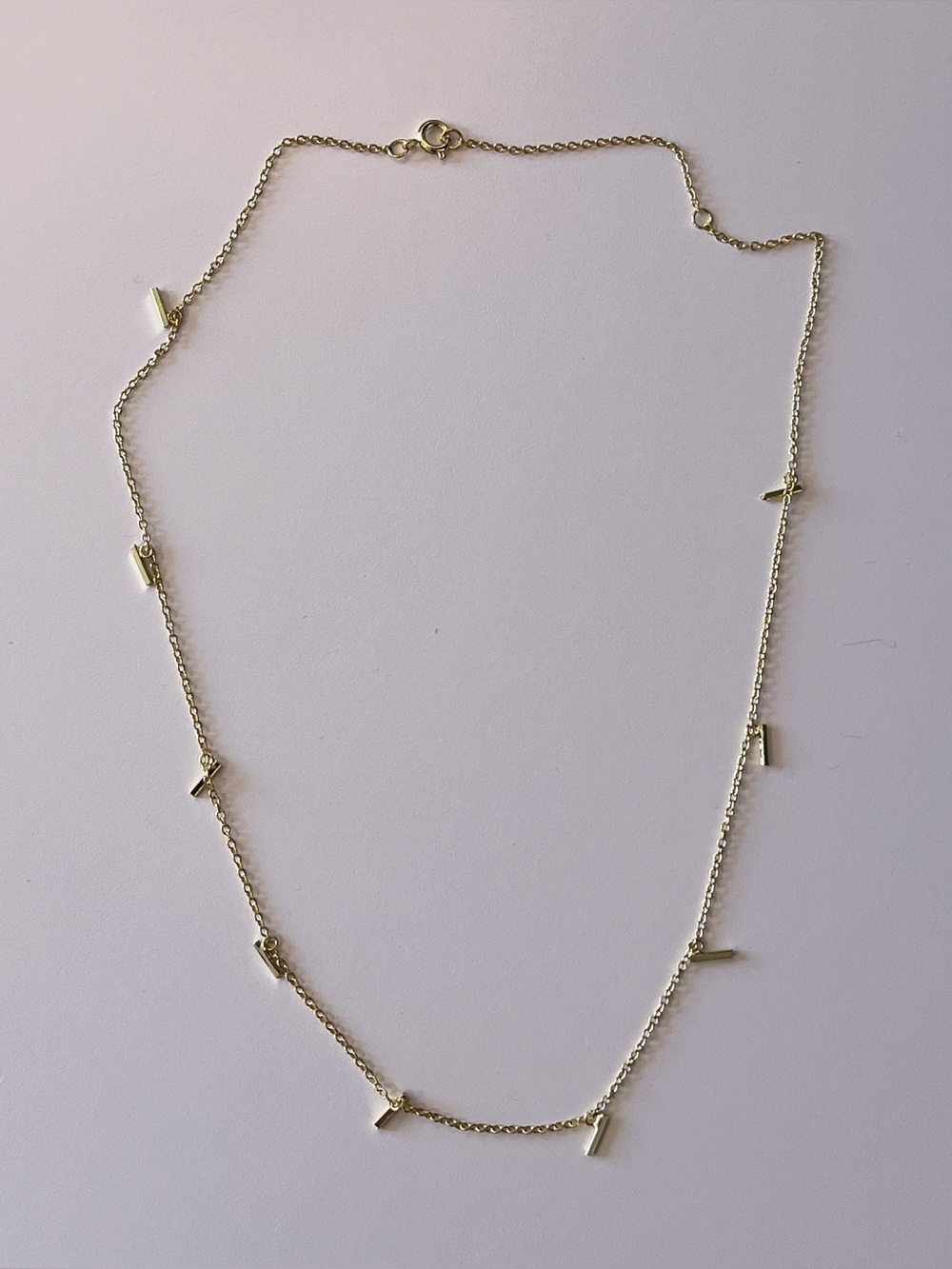 Adornia Delicate Gold mini bar necklace
